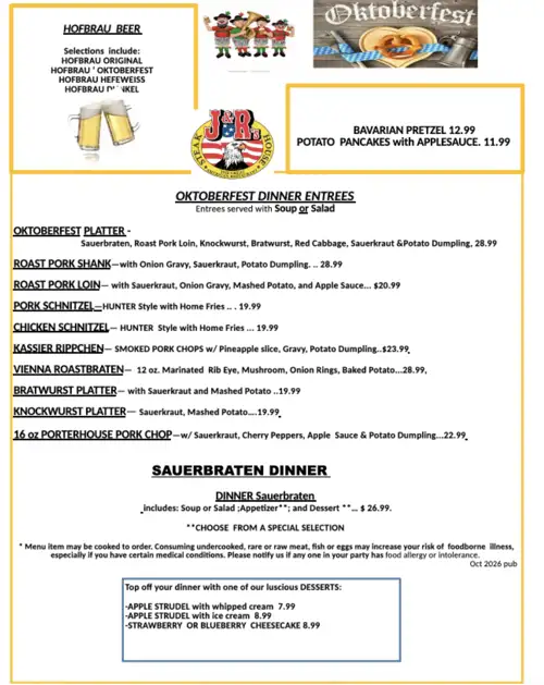 Join us for Oktoberfest Dinner Specials 🍻